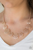 Paparazzi "All The Time In The WHIRL" Rose Gold Necklace & Earring Set Paparazzi Jewelry