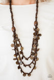 Paparazzi "Safari Samba" Brown Necklace & Earring Set Paparazzi Jewelry