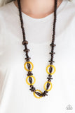 Paparazzi "Fiji Foxtrot" Yellow Necklace & Earring Set Paparazzi Jewelry