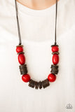 Paparazzi "You Better BELIZE It!" Red Necklace & Earring Set Paparazzi Jewelry