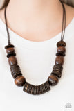 Paparazzi "You Better BELIZE It!" Brown Necklace & Earring Set Paparazzi Jewelry