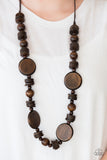 Paparazzi "Tiki Tonga" Brown Necklace & Earring Set Paparazzi Jewelry