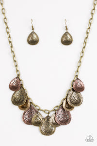 Paparazzi VINTAGE VAULT "Storm Goddess" Brass Necklace & Earring Set Paparazzi Jewelry