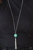 Paparazzi VINTAGE VAULT "Pep In Your Step" Green Necklace & Earring Set Paparazzi Jewelry