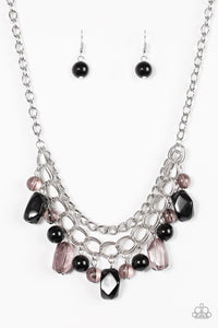 Paparazzi "Brazilian Bay" Black Necklace & Earring Set Paparazzi Jewelry