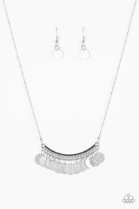 Paparazzi "Bohemian Bombshell" Silver Necklace & Earring Set Paparazzi Jewelry