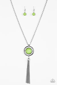 Paparazzi "Always Front and Center" Green Necklace & Earring Set Paparazzi Jewelry