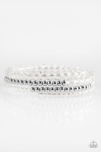 Paparazzi "Luminous Luster" White Bracelet Paparazzi Jewelry