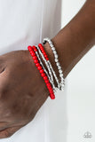 Paparazzi "Colorfully Chromatic" Red Bracelet Paparazzi Jewelry