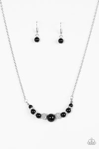 Paparazzi VINTAGE VAULT "Absolutely Brilliant" Black Necklace & Earring Set Paparazzi Jewelry