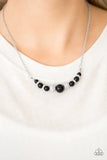 Paparazzi VINTAGE VAULT "Absolutely Brilliant" Black Necklace & Earring Set Paparazzi Jewelry