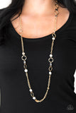 Paparazzi "Stylishly Steampunk" Gold Necklace & Earring Set Paparazzi Jewelry