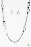 Paparazzi VINTAGE VAULT "Stylishly Steampunk" Silver Necklace & Earring Set Paparazzi Jewelry