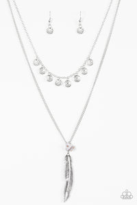 Paparazzi VINTAGE VAULT "Mojave Musical" Silver Necklace & Earring Set Paparazzi Jewelry