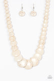 Paparazzi "Sierra Mountains" White Smooth Flat Stone Necklace & Earring Set Paparazzi Jewelry