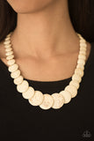 Paparazzi "Sierra Mountains" White Smooth Flat Stone Necklace & Earring Set Paparazzi Jewelry