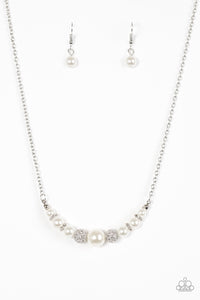 Paparazzi "Absolutely Brilliant" White Necklace & Earring Set Paparazzi Jewelry