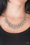 Paparazzi "Prima DIVA" Silver Necklace & Earring Set Paparazzi Jewelry