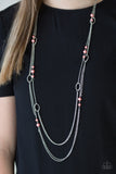 Paparazzi VINTAGE VAULT "The New Girl In Town" Orange Necklace & Earring Set Paparazzi Jewelry