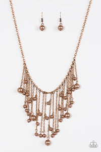 Paparazzi VINTAGE VAULT "Catwalk Champ" Copper Necklace & Earring Set Paparazzi Jewelry