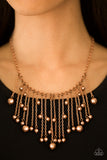 Paparazzi VINTAGE VAULT "Catwalk Champ" Copper Necklace & Earring Set Paparazzi Jewelry