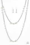 Paparazzi "Pearl Promenade" White Necklace & Earring Set Paparazzi Jewelry