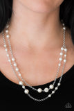 Paparazzi "Pearl Promenade" White Necklace & Earring Set Paparazzi Jewelry