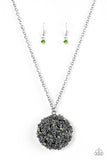Paparazzi "Royal In Roses" Green Necklace & Earring Set Paparazzi Jewelry
