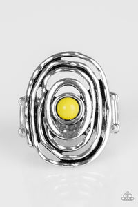 Paparazzi VINTAGE VAULT "Colorfully Chaotic" Yellow Ring Paparazzi Jewelry