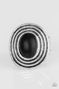 Paparazzi "Spiraling Sands" Black Ring Paparazzi Jewelry