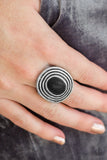 Paparazzi "Spiraling Sands" Black Ring Paparazzi Jewelry