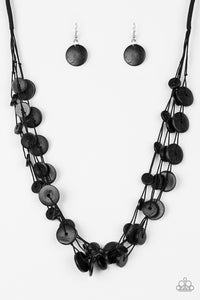 Paparazzi "Bermuda Beach House" Black Necklace & Earring Set Paparazzi Jewelry