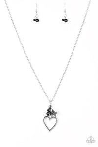 Paparazzi "Fluttering Heart" Black Necklace & Earring Set Paparazzi Jewelry