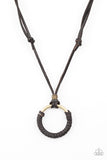 Paparazzi VINTAGE VAULT "Get Over GRIT!" Brown Necklace Unisex Paparazzi Jewelry