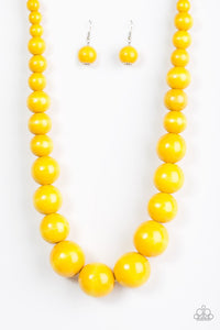 Paparazzi "Effortlessly Everglades" Yellow Necklace & Earring Set Paparazzi Jewelry