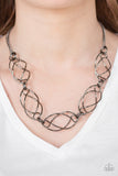 Paparazzi "Burst Into Flames" Black Necklace & Earring Set Paparazzi Jewelry