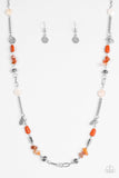 Paparazzi "Ocean Bliss" Orange Necklace & Earring Set Paparazzi Jewelry