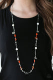 Paparazzi "Ocean Bliss" Orange Necklace & Earring Set Paparazzi Jewelry