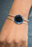 Paparazzi "Showbiz Shimmer" Blue Faceted Gem Silver Bracelet Paparazzi Jewelry