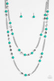 Paparazzi "Beautifully Bodacious" Green Necklace & Earring Set Paparazzi Jewelry
