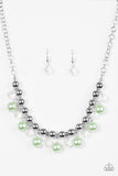Paparazzi VINTAGE VAULT "Power Trip" Green Necklace & Earring Set Paparazzi Jewelry