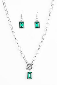 Paparazzi "Wear It Like You Mean It" Green Necklace & Earring Set Paparazzi Jewelry