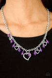 Paparazzi "Keep Me In Your Heart" Purple Necklace & Earring Set Paparazzi Jewelry