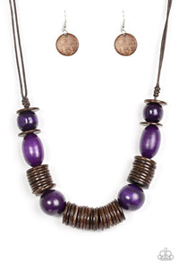 Paparazzi "You Better BELIZE It!" Purple Necklace & Earring Set Paparazzi Jewelry
