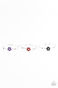 Girls Multi Color Flower Starlet Shimmer Bracelets Set of 5 Paparazzi Jewelry