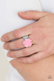 Paparazzi "PRIMROSE and Proper" Pink Resin Rose Silver Ring Paparazzi Jewelry