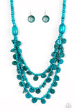 Paparazzi "Safari Samba" Blue Necklace & Earring Set Paparazzi Jewelry
