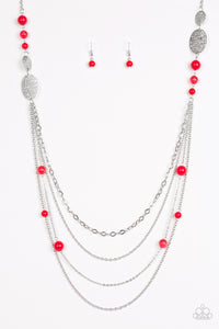 Paparazzi "The SUMMERTIME Of Your Life!" Red Necklace & Earring Set Paparazzi Jewelry