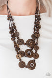 Paparazzi "Bali Boardwalk" Brown Necklace & Earring Set Paparazzi Jewelry