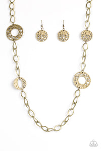 Paparazzi "Industrial Mayhem" Brass Necklace & Earring Set Paparazzi Jewelry